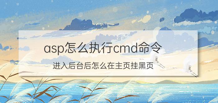 asp怎么执行cmd命令 进入后台后怎么在主页挂黑页(要详细过程)？